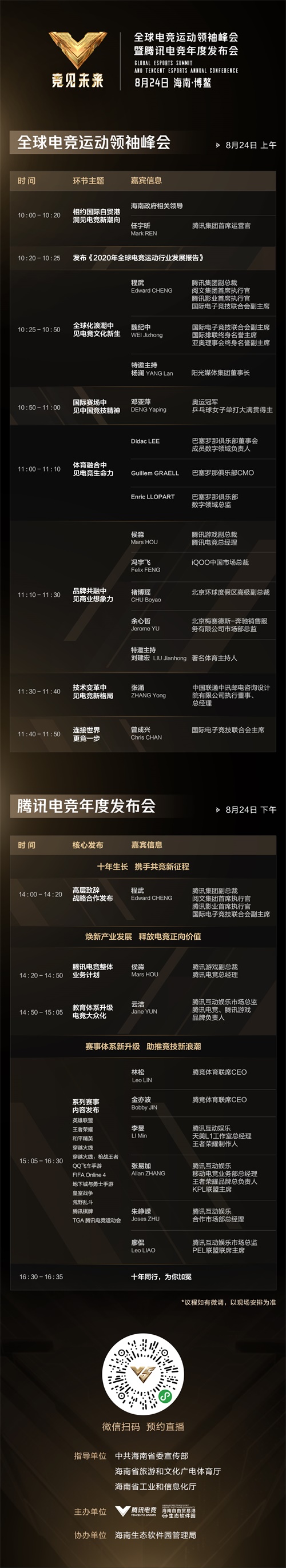 2020年全球电子竞技领袖峰会完整议程及嘉宾阵容正式发布! 2020年全球电子竞技领袖峰会完整议程及嘉宾阵容正式发布!